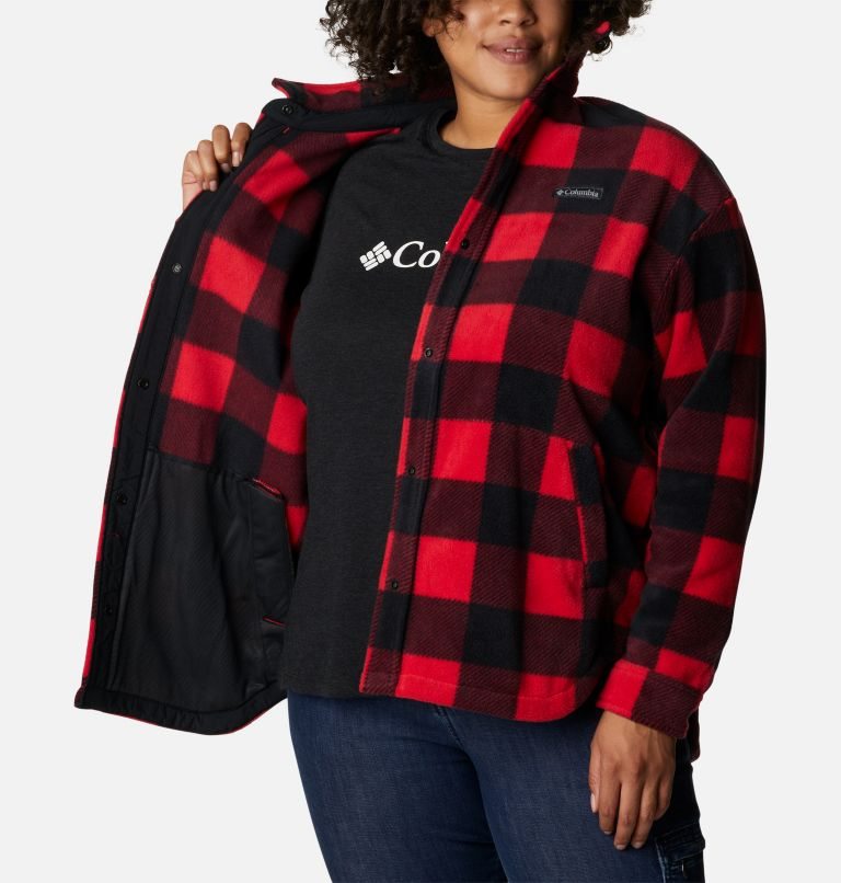 Women's Columbia Benton Springs Shirt Jackets Red | Plus Size CA-M8A4L